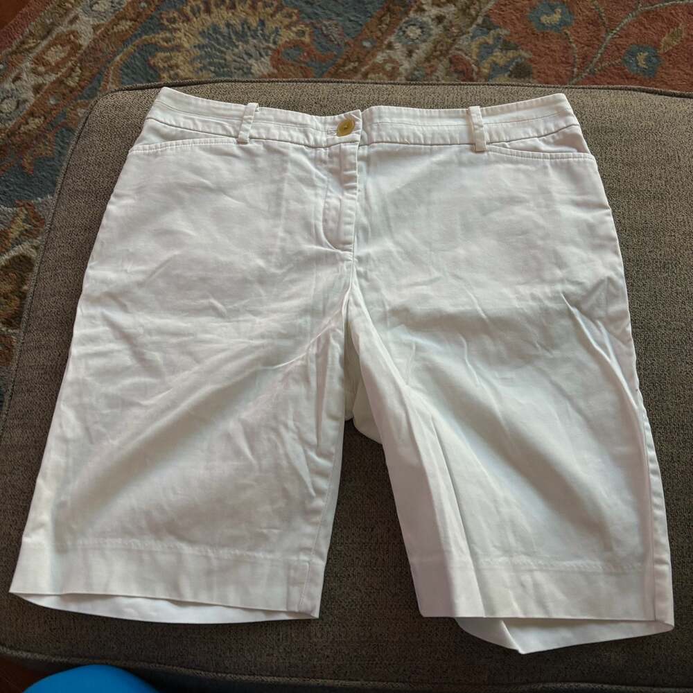 Talbots The Perfect Short White Cotton Blend Shorts Size 6P